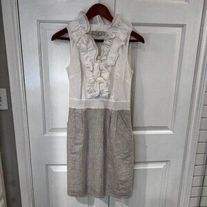 Loft size 2 white and silver dress